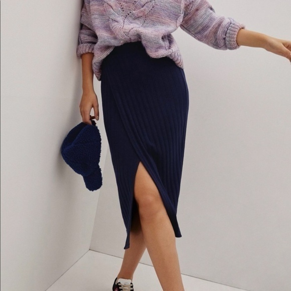 Anthropologie Maeve Leanna Knit Midi Skirt XS Petite